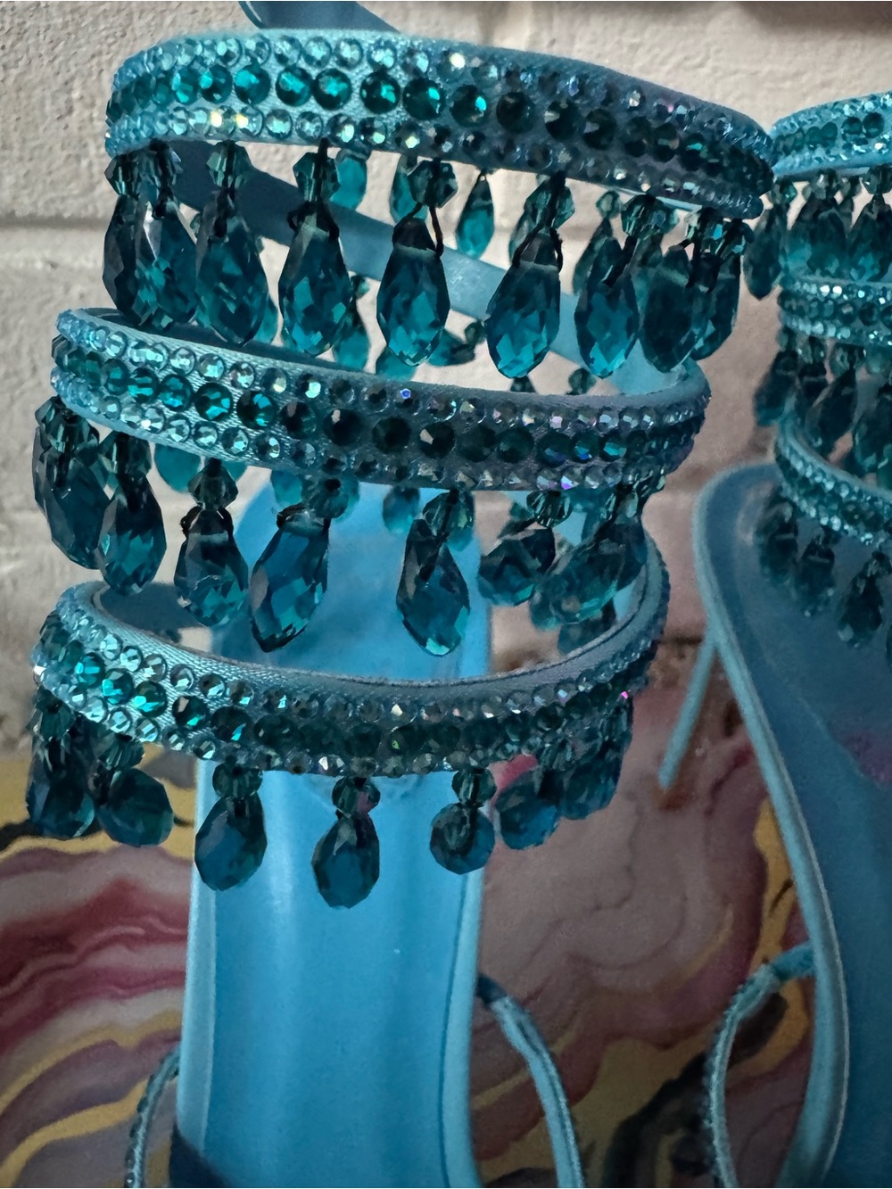 Rene Caovilla Chandlier Aquamarine Sandal - Picture 5 of 12